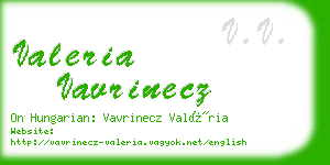 valeria vavrinecz business card